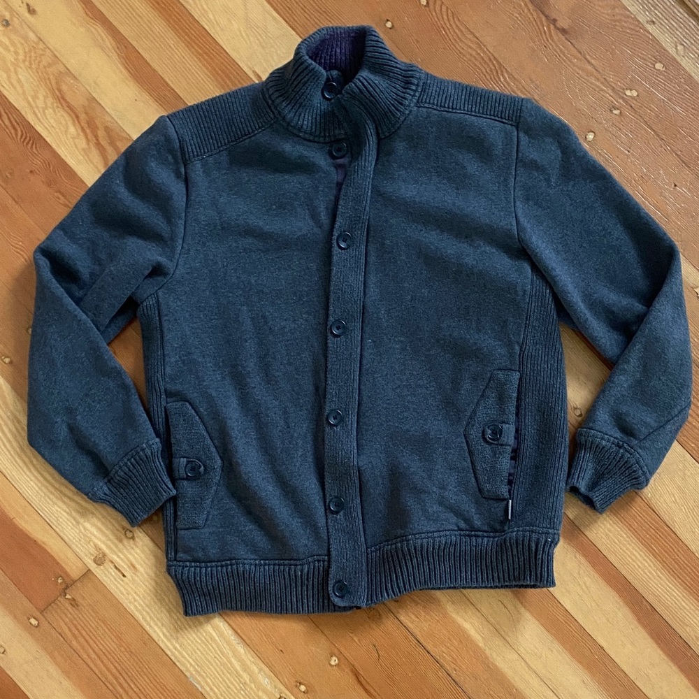 Ted Baker Gray Knit‎ Cardigan Jacket Size 5/XL